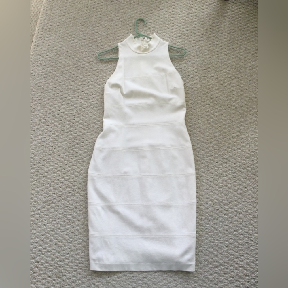 White House Black Market Sleeveless Off White  Bodycon Dress